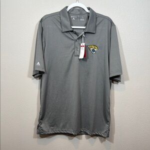 NFL Large Antigua Jacksonville Jaguars Gray Polo Shirt Short-Sleeve